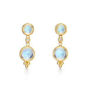 Moonstone & Diamond Earrings