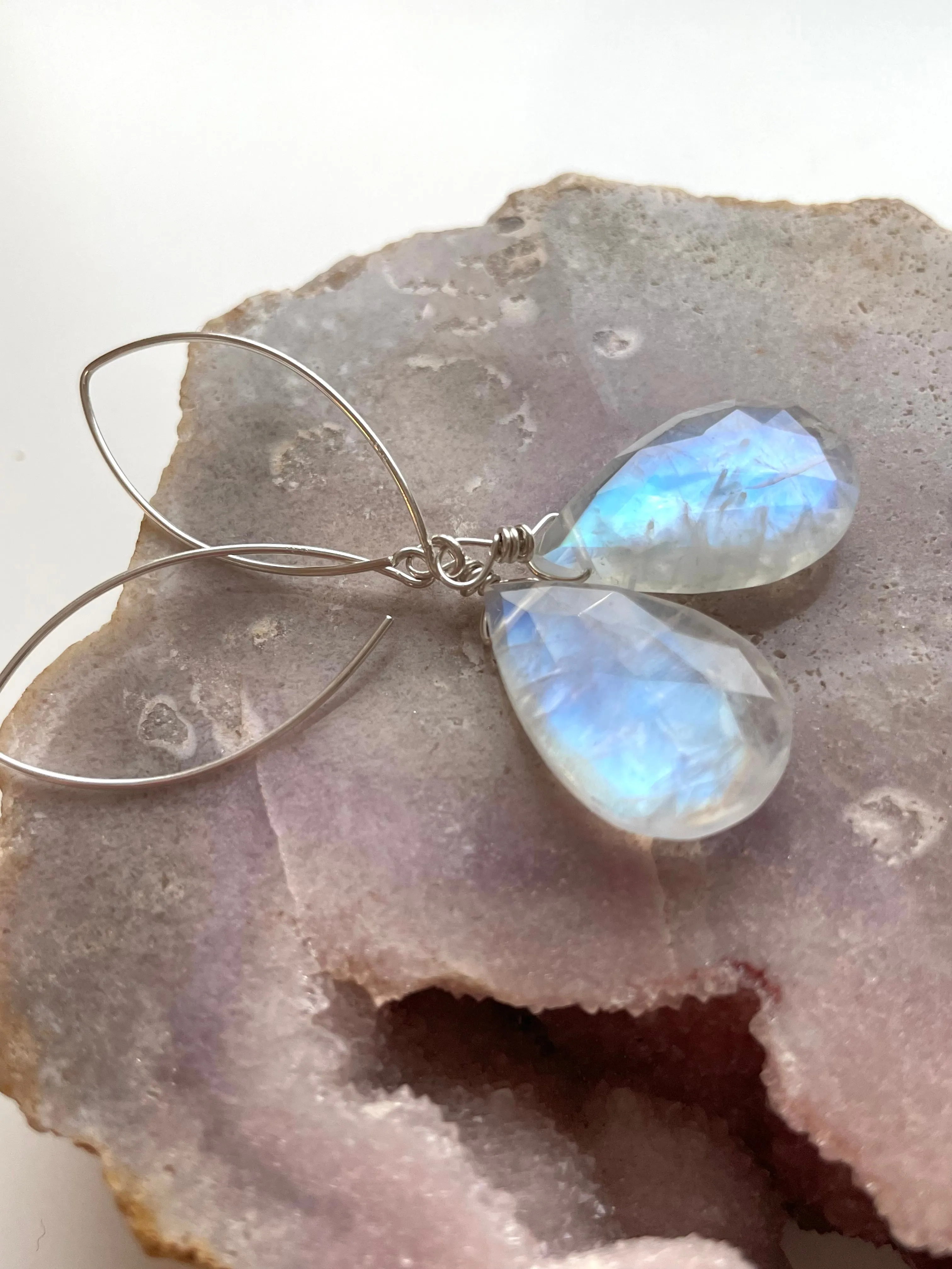 Moonstone Earrings Drop Earrings Gold June Birthstone Earrings