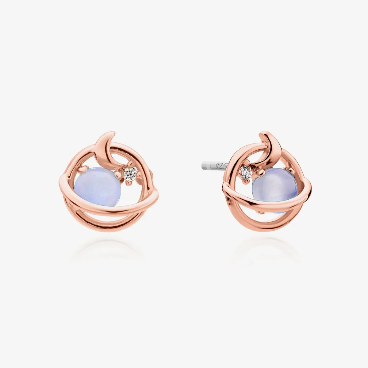 Moonstone saturn earrings