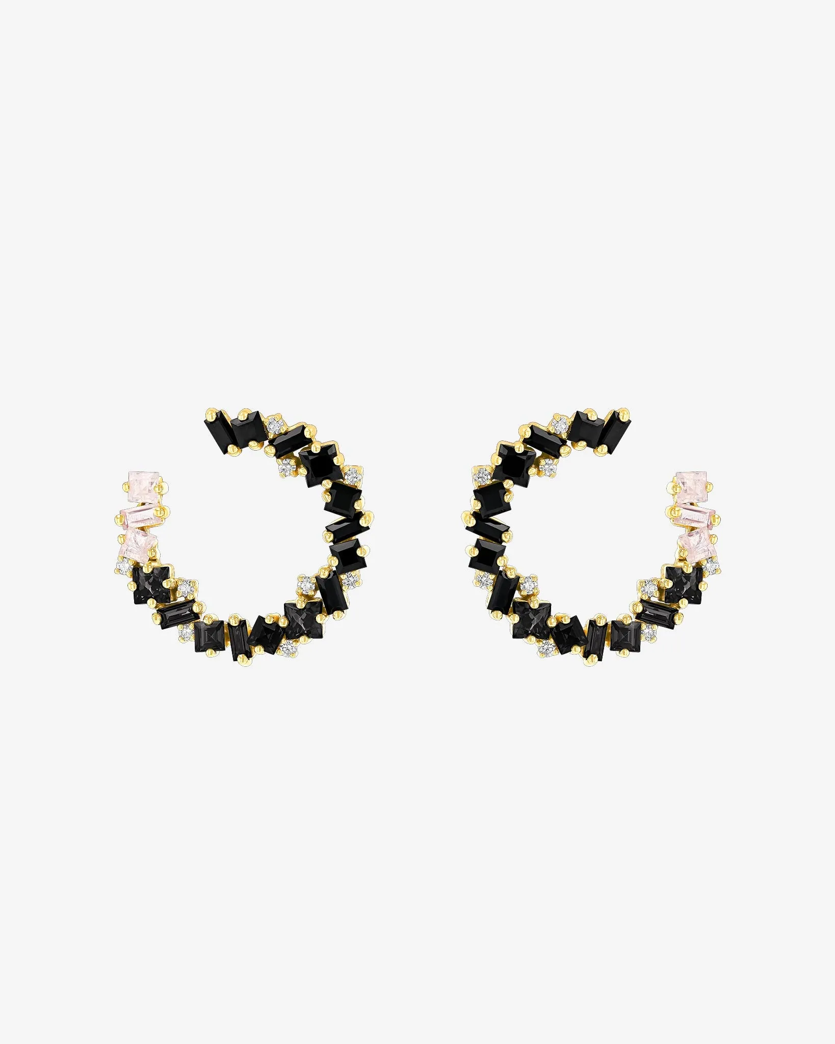 Nadima Black Ombre Midi Spiral Hoops