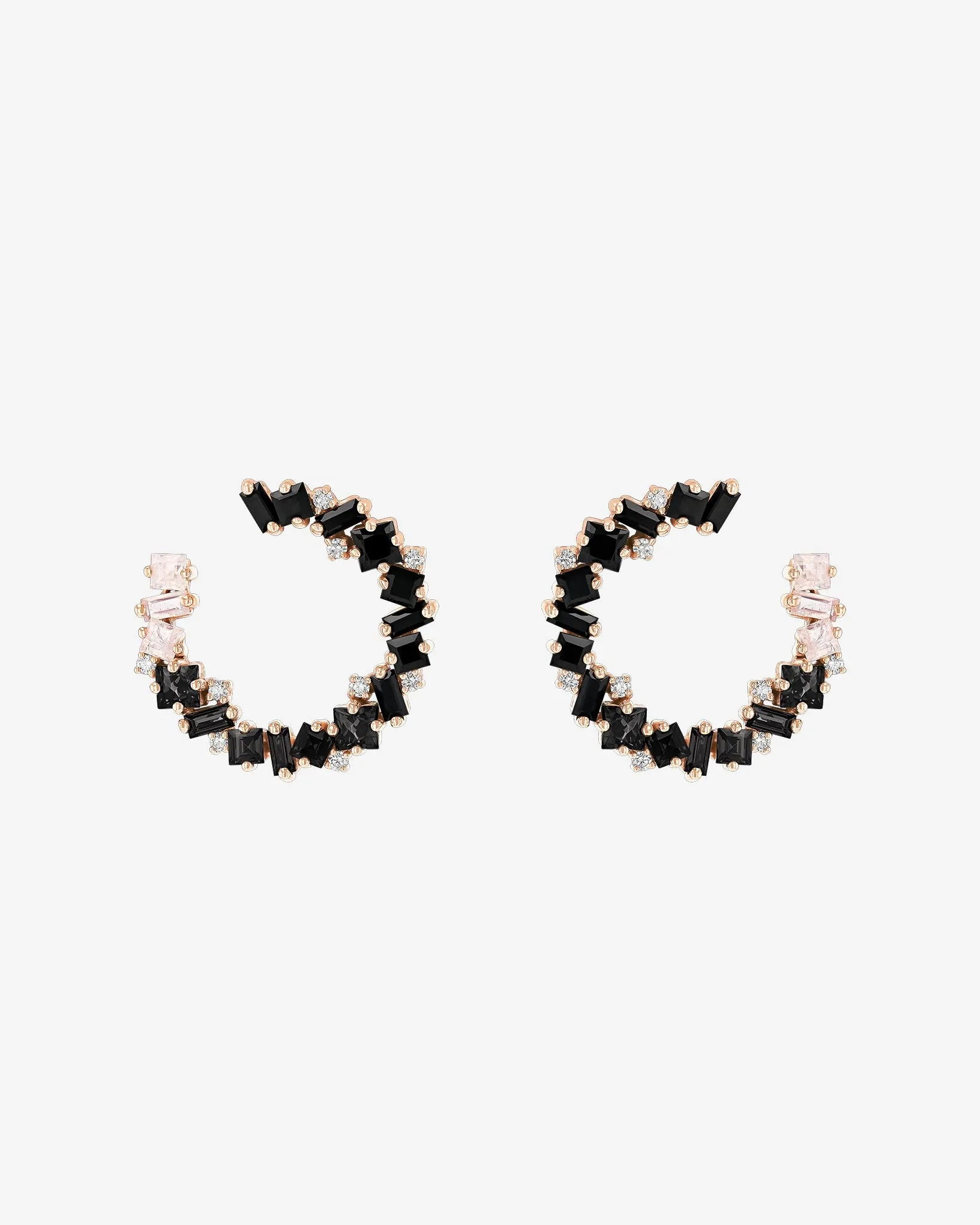 Nadima Black Ombre Midi Spiral Hoops