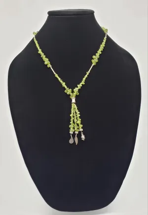 Natural Green Peridot Studded Necklace