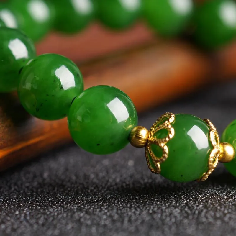 Natural Jade Bracelet Nephrite Alloy Bracelet NB160