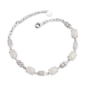 Natural Jade Bracelet Nephrite Silver Bracelet NB153