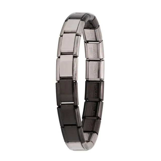 New Women's Jewelry 9mm Width Itanlian Elastic Charm Bracelet Fashion Stainless Steel Bangle ST-