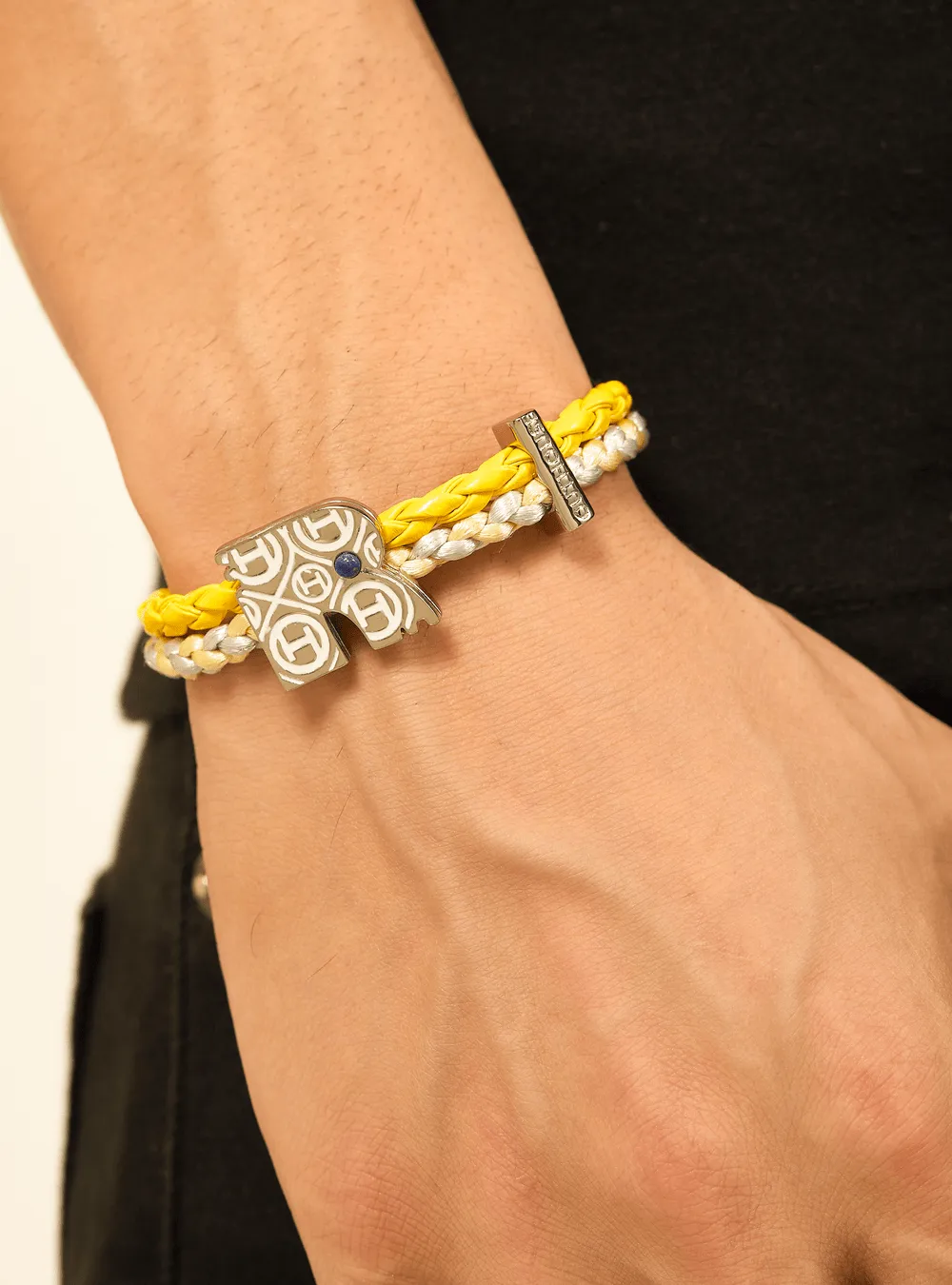 OH Dopamine Bond Bracelet in Chrome Yellow, Silver Finish