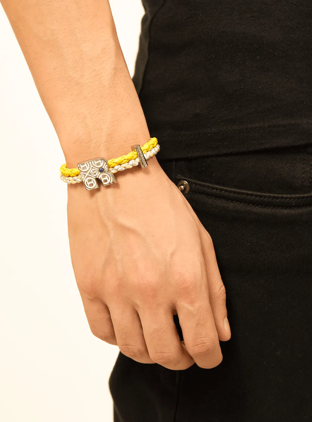 OH Dopamine Bond Bracelet in Chrome Yellow, Silver Finish