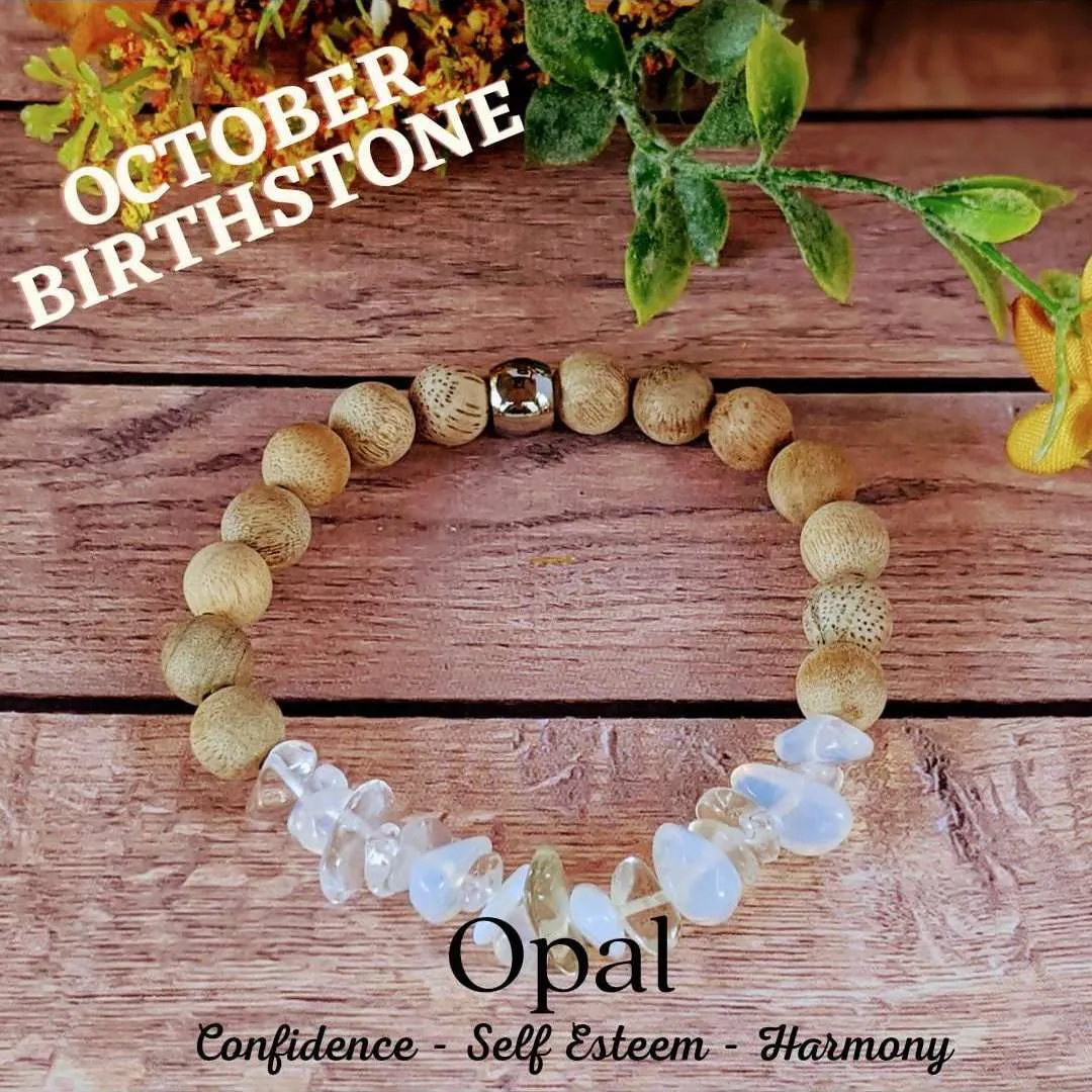 Opal Gemstone Chip Diffuser Bracelet- Creativity Bracelet