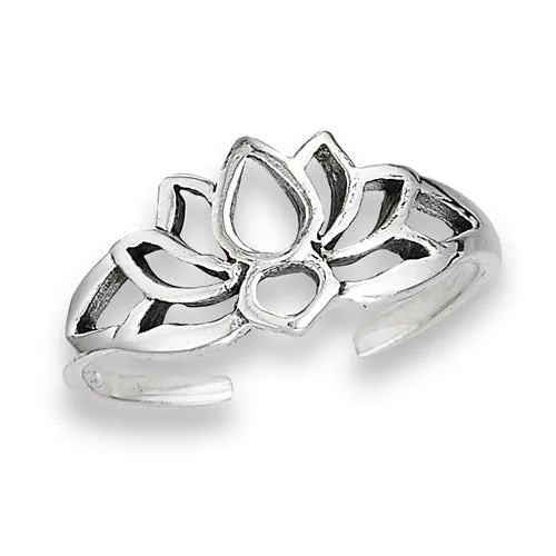 Open Lotus Toe Ring