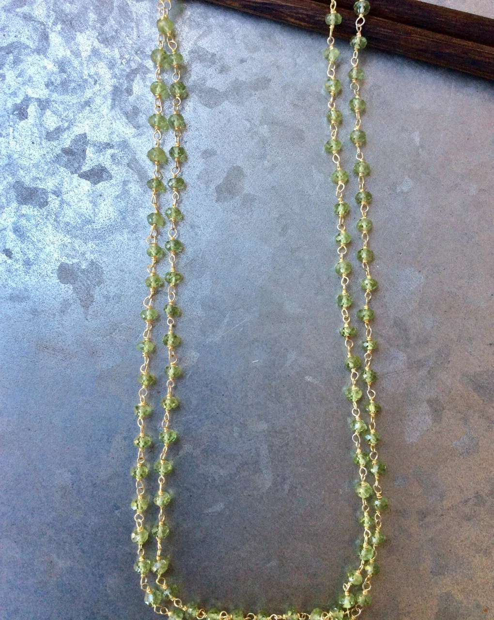 Peridot Beaded Gold Fill Necklace