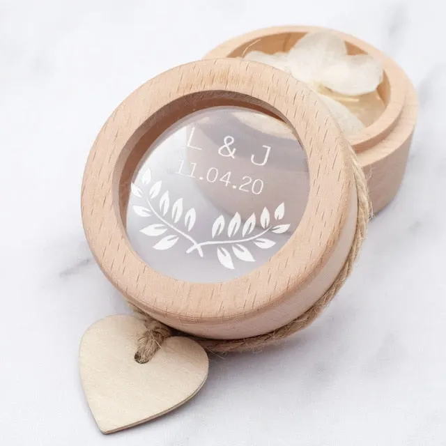 Personalized Wood Ring Box, Custom Engraving-Ring Pillow Alternative