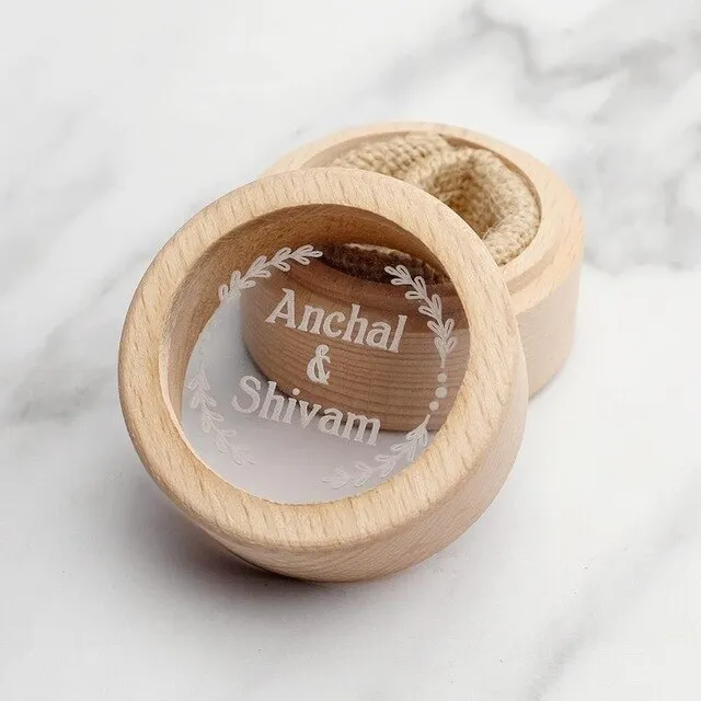 Personalized Wood Ring Box, Custom Engraving-Ring Pillow Alternative