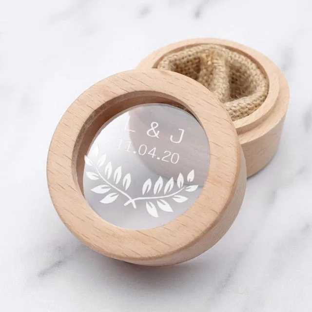 Personalized Wood Ring Box, Custom Engraving-Ring Pillow Alternative