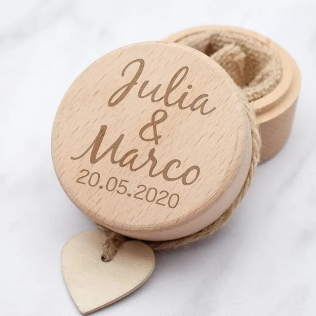 Personalized Wood Ring Box, Custom Engraving-Ring Pillow Alternative