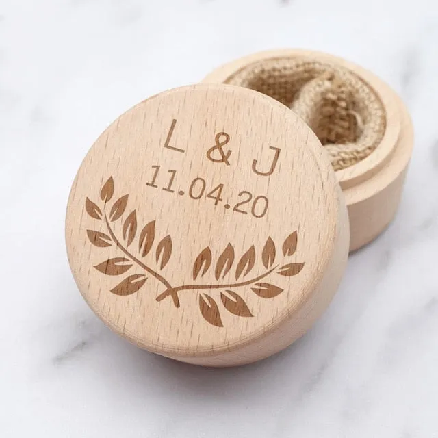 Personalized Wood Ring Box, Custom Engraving-Ring Pillow Alternative