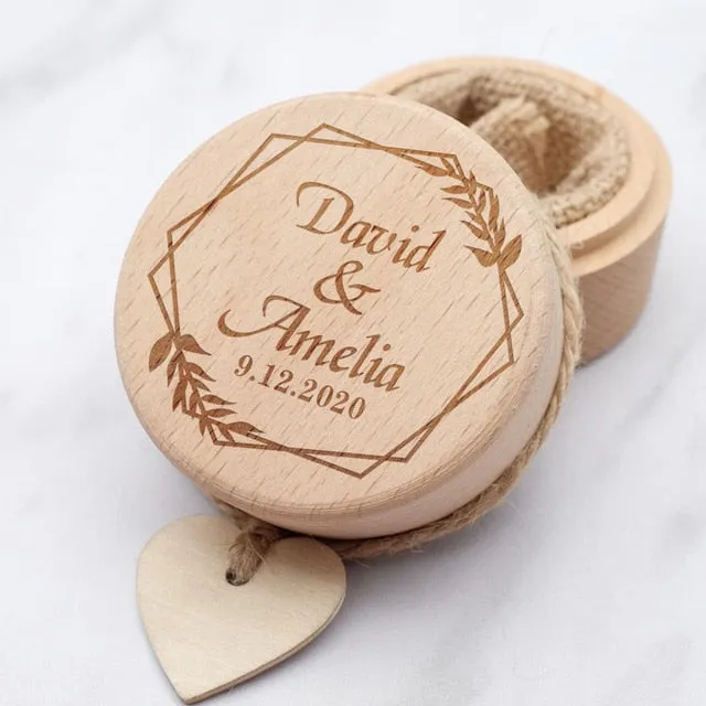 Personalized Wood Ring Box, Custom Engraving-Ring Pillow Alternative