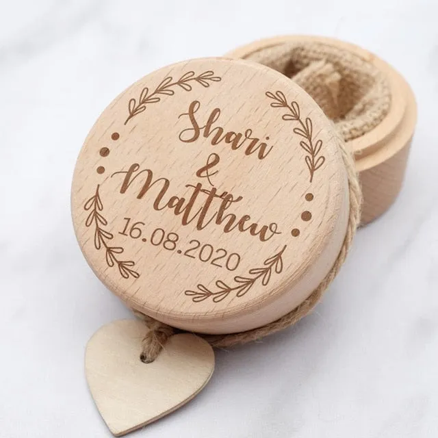 Personalized Wood Ring Box, Custom Engraving-Ring Pillow Alternative