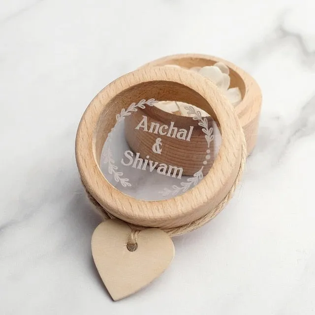 Personalized Wood Ring Box, Custom Engraving-Ring Pillow Alternative