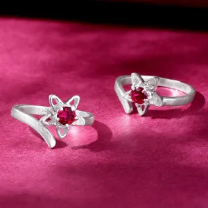 Pink stone Toe ring