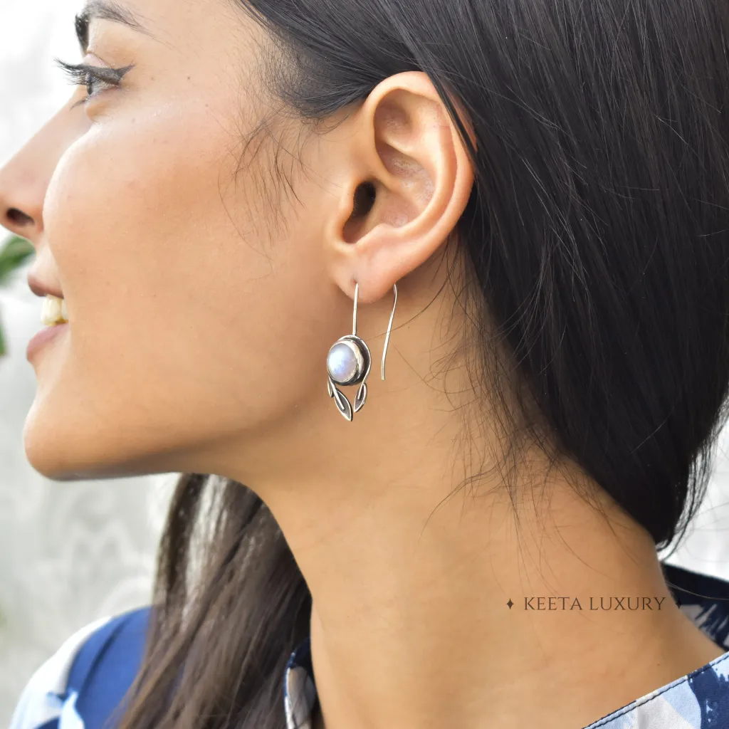 Planet - Moonstone Earrings