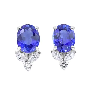 Platinum Sapphire Earrings