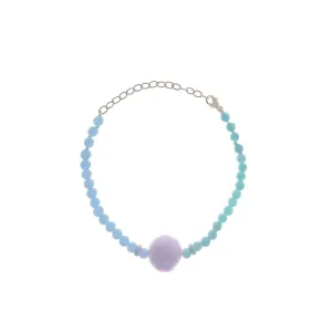 Pom Pom Bracelet - Pink Opal