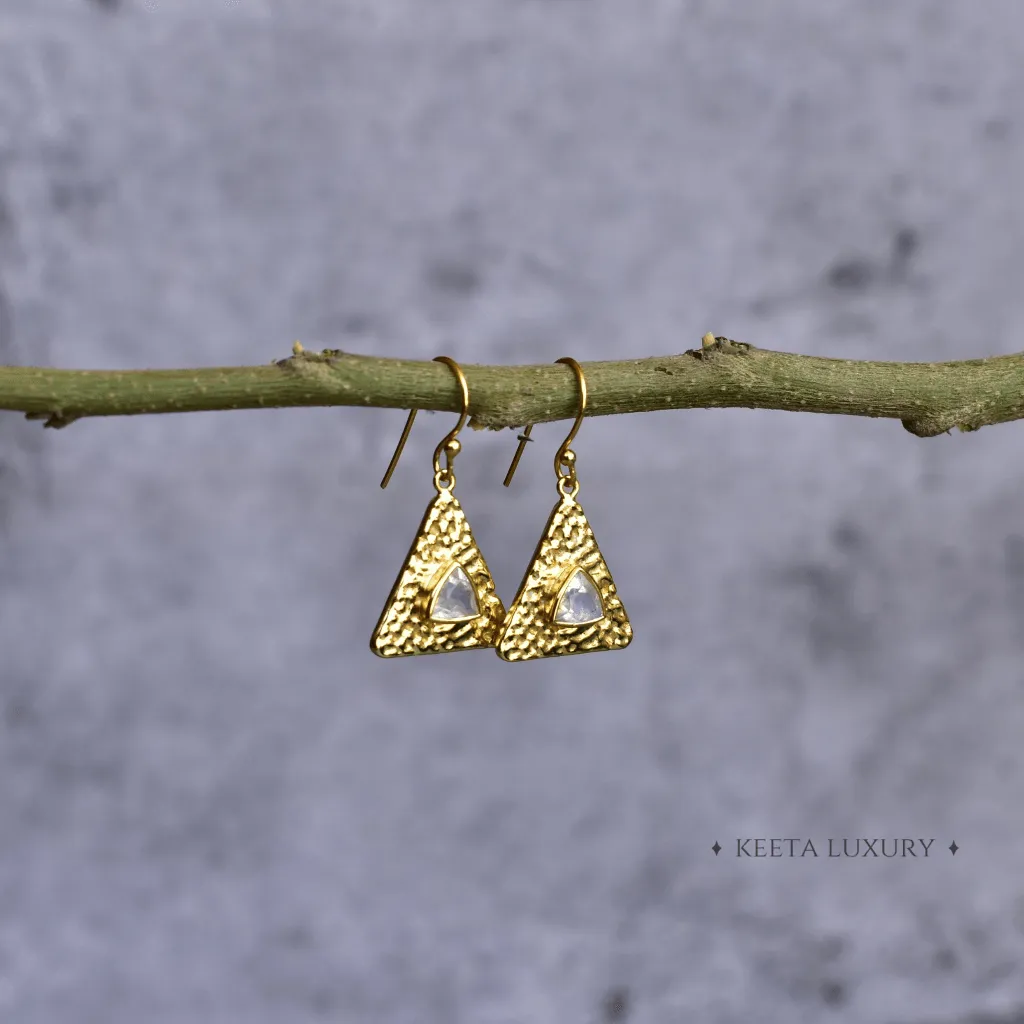 Pyramid - Moonstone Earrings