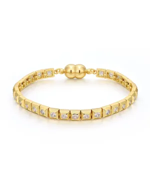 Pyramid Stud Tennis Bracelet- Gold