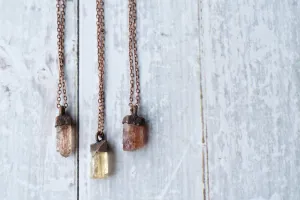 Raw Topaz Necklace | Topaz crystal necklace