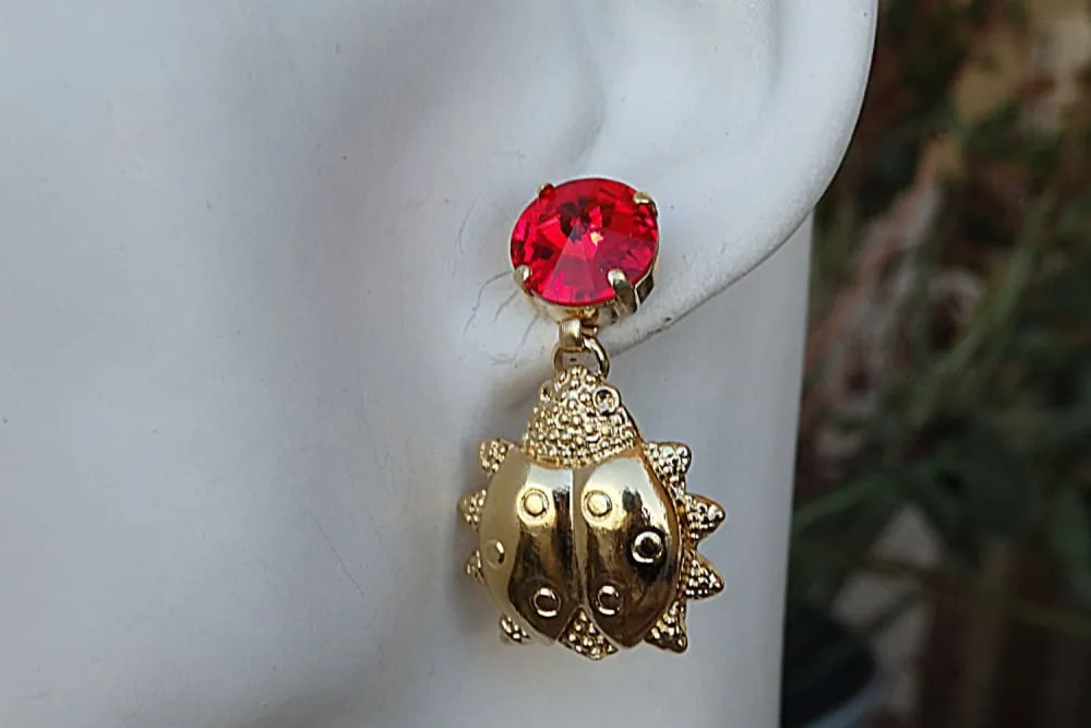 Red ruby earrings