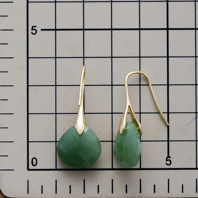 Ritzy Labradorite Gold Drop Earrings