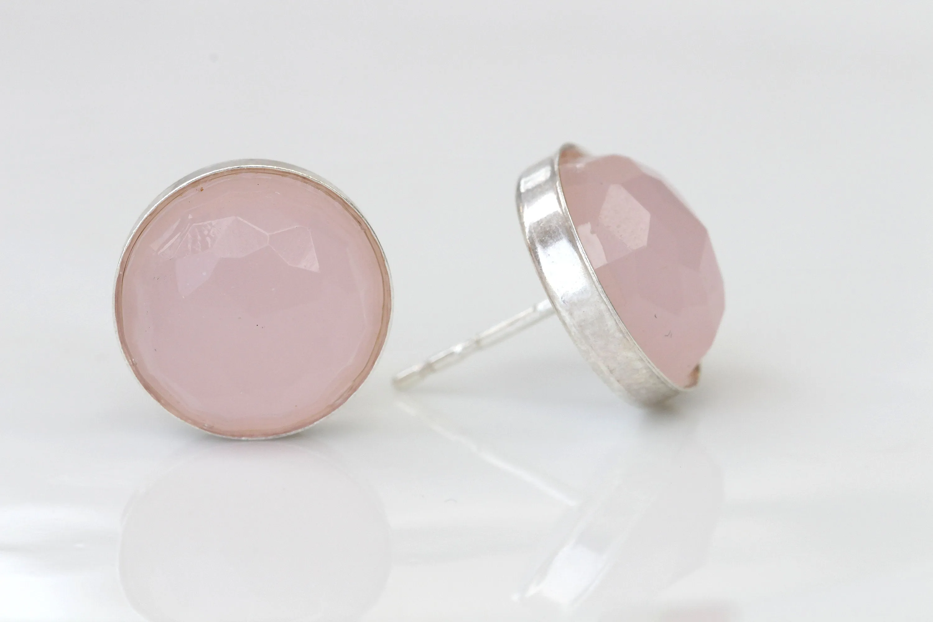 Rose Quartz Stud Earrings