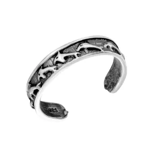 Silver 925 Dolphin Adjustable Toe Ring