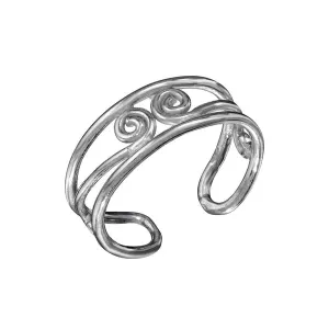 Silver 925 S Curl Adjustable Toe Ring