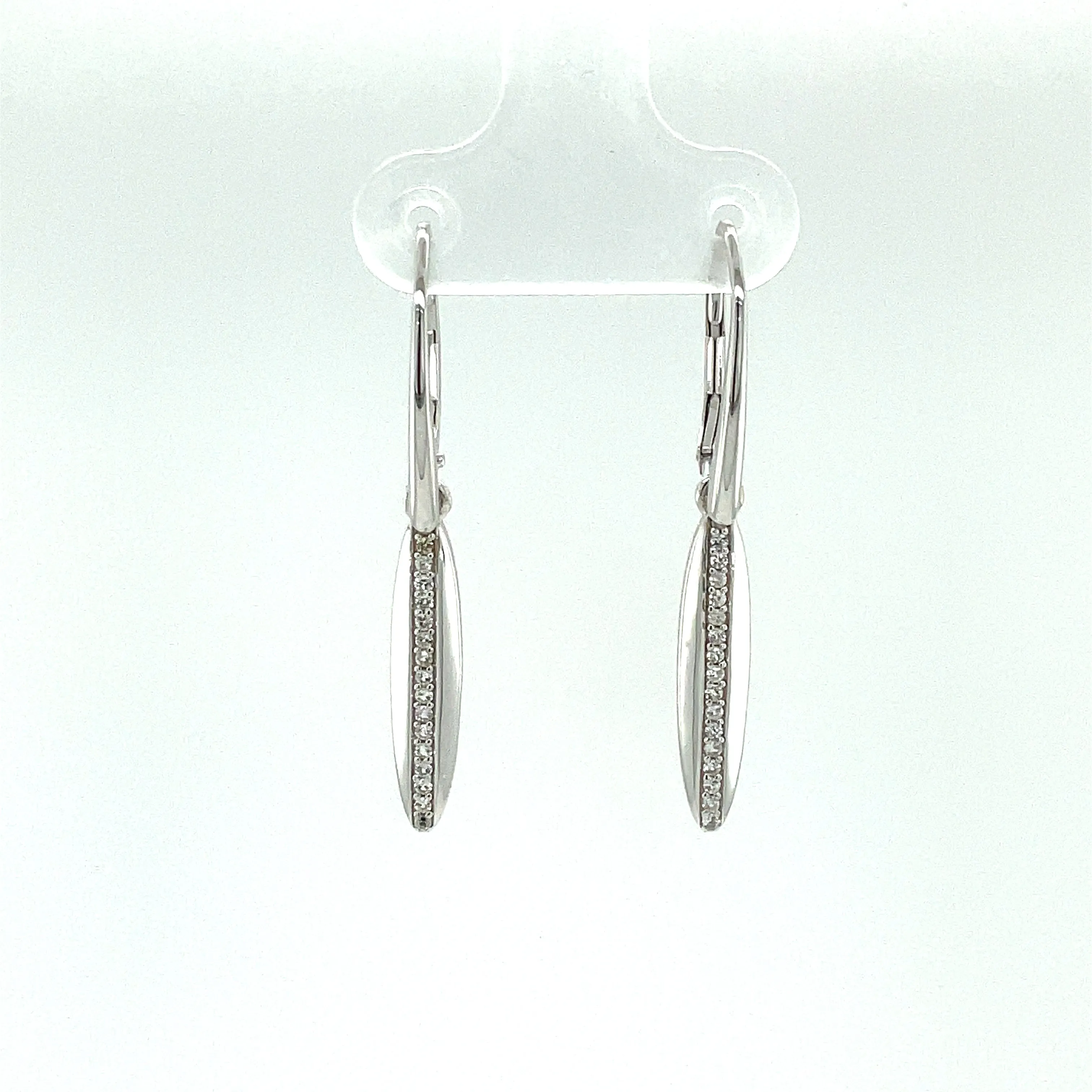 Silver and White Sapphire Earrings