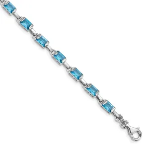 Silver Stones Blue Topaz Gemstone Bracelet