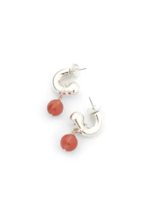 Simon Sebbag - Huggie Hoop Cherry Quartz Earring