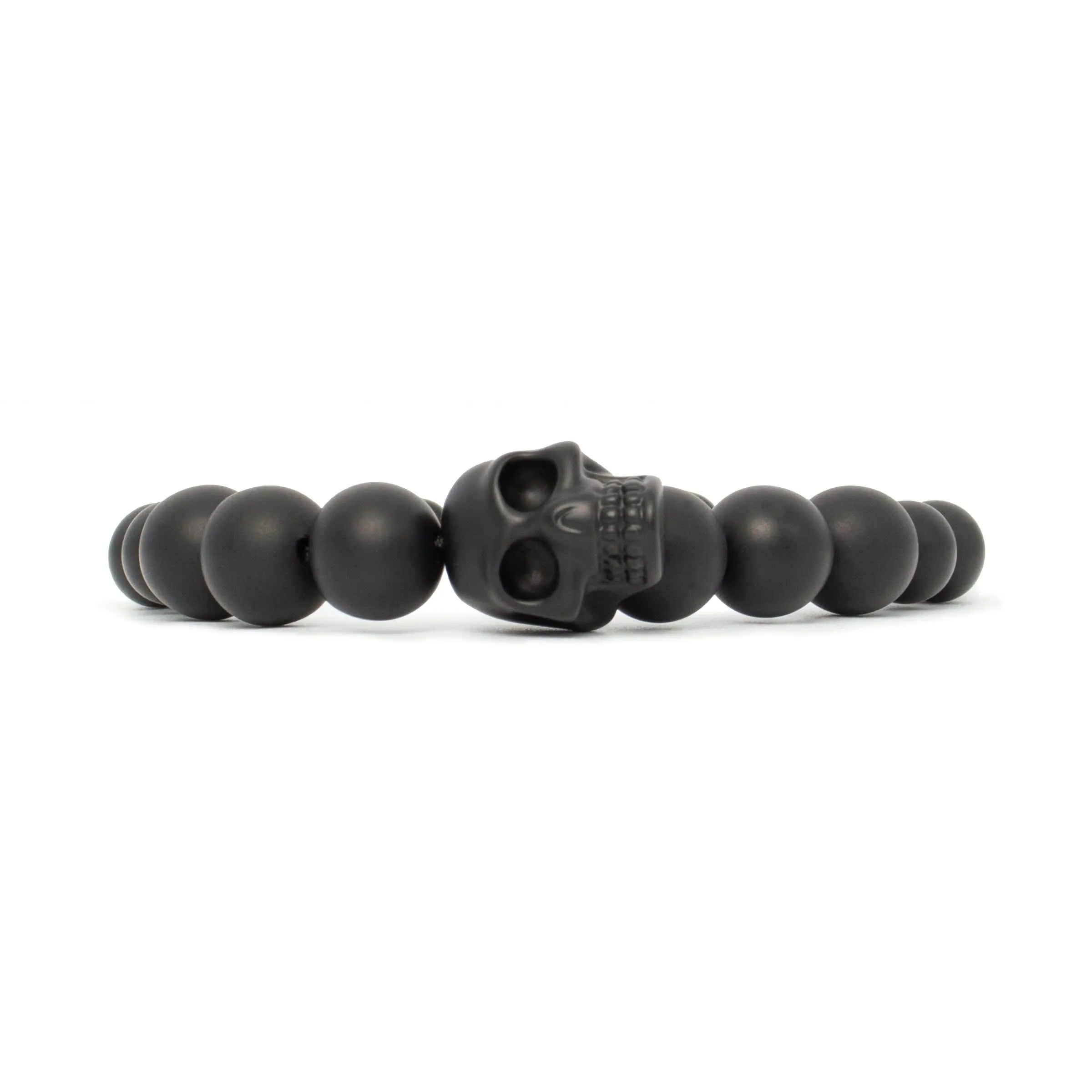 Skull Beaded Bracelet in Black