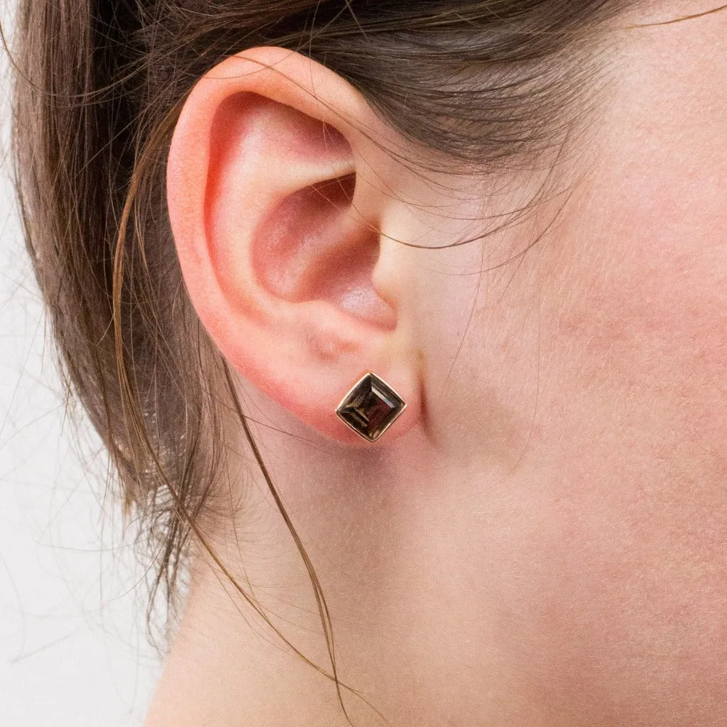 Smokey Quartz Stud Earrings