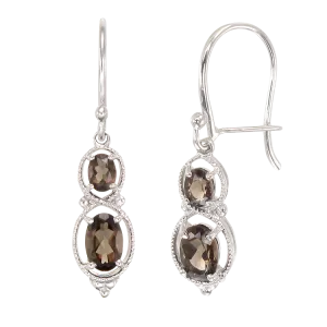 Sophisticated Vintage Inspired Natural Smoky Quartz Earrings