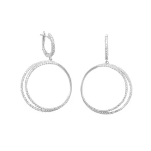 Sterling Silver Eclipse CZ Hoop Earrings- M H W ACCESSORIES