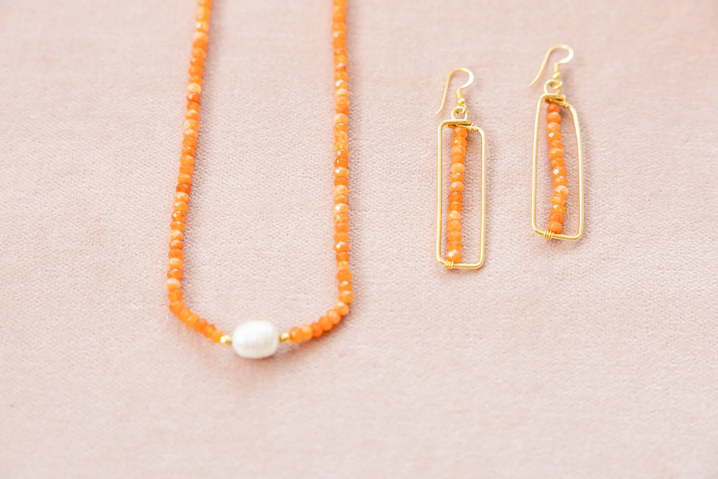 Sunshine Citrus Rectangle Earrings