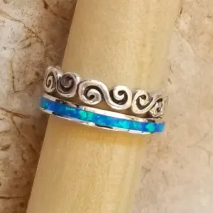 Swirly & Blue Opal "Ocean Blue" (Sterling Silver)