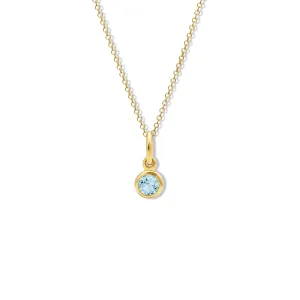 Talya Necklace Pendant Yellow Gold - Aquamarine