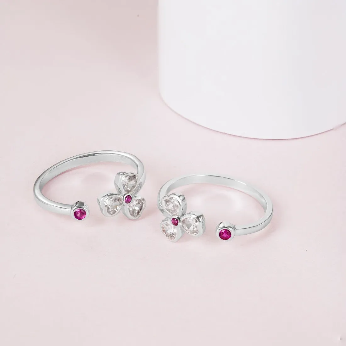 Tiny Flora Adjustable 925 Silver Toe Ring