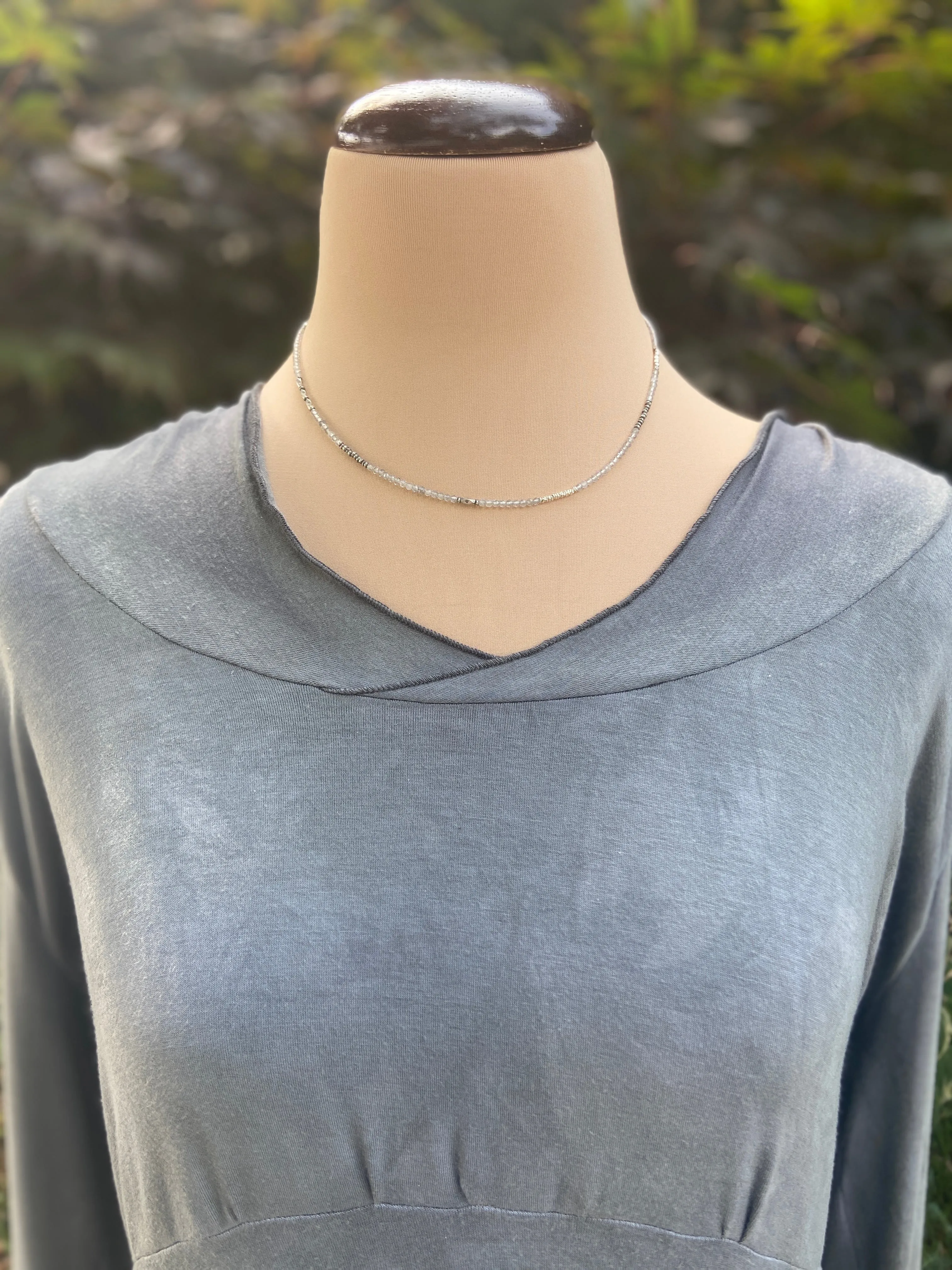 Tiny Stone Choker Necklace