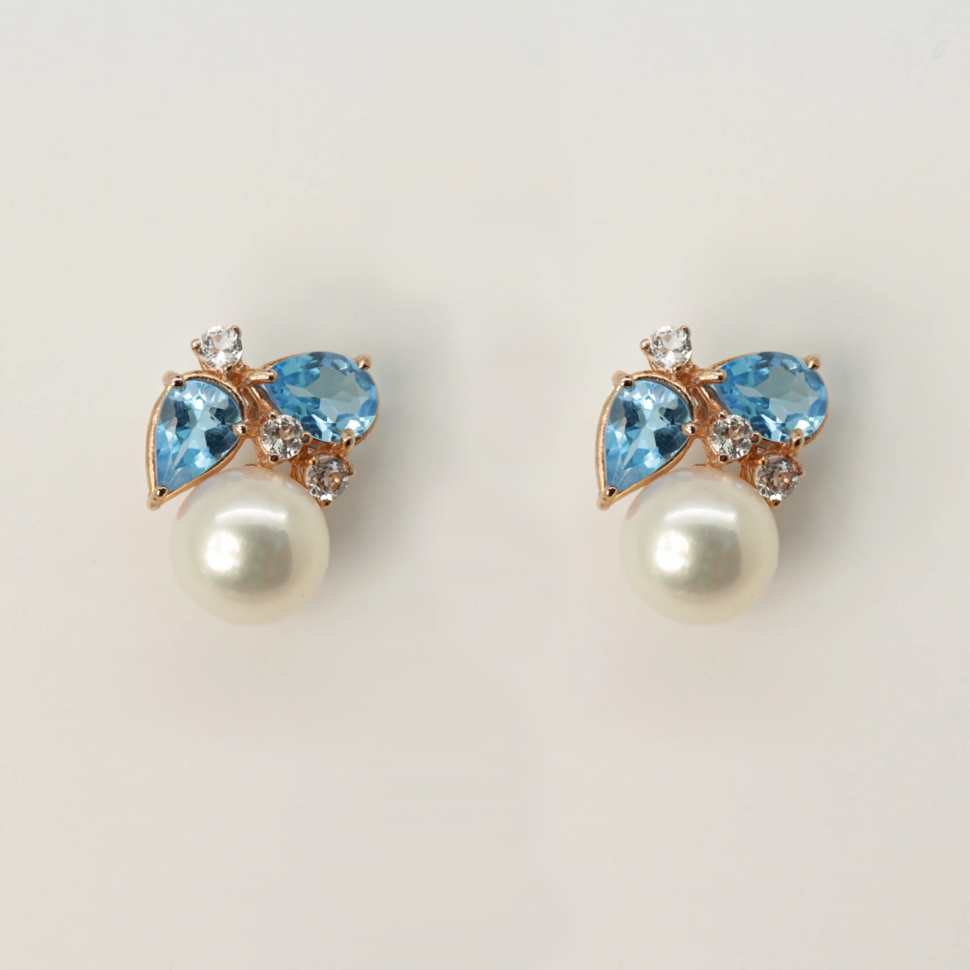 Topaz and Fresh Water Pearl Earrings