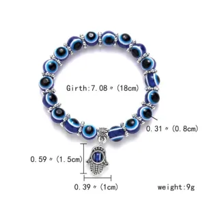 Turkish Lucky Evil Eye Bracelets Blue Evil Eye Bead Bracelet Men Women Handmade Lucky Jewelry Charm Bracelet Female Dropshipping