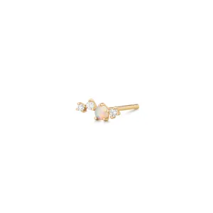 VENUS | Single Opal and Diamond Stud