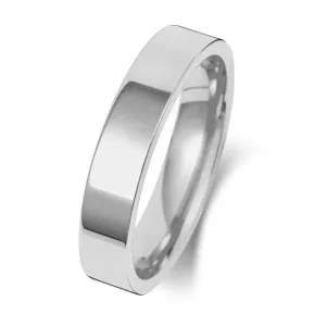 Wedding Band 18K Flat Court 4mm-1.75 Wedding  Ring WQ124WH